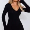 Prettylittlething Black Long Sleeve Detail Skort Romper -Pretty Little Thing Shop fe47d332b3a116c00cffa36ed725d147853f56ee CNG3706 1 black long sleeve detail skort playsuit