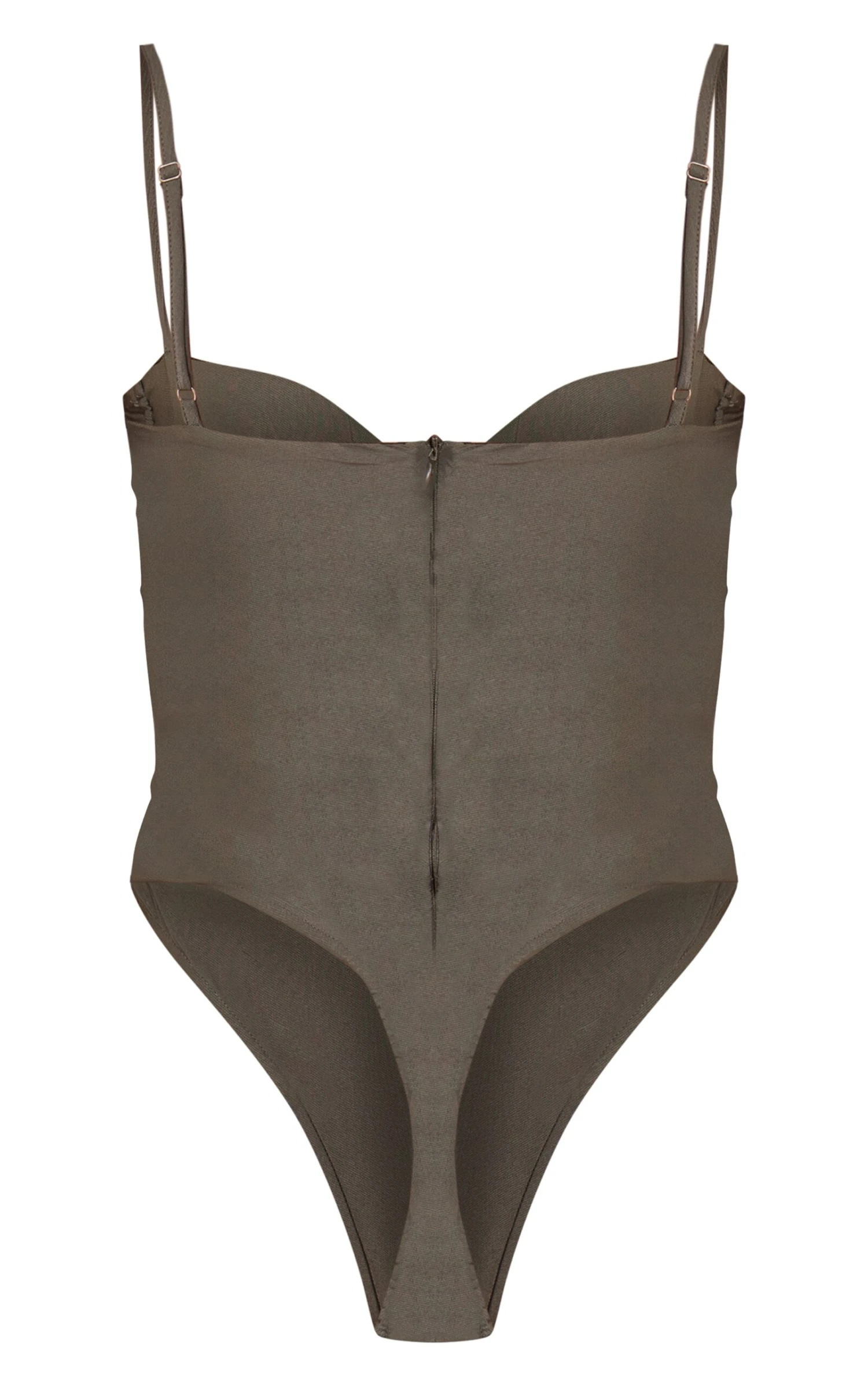 Prettylittlething Forest Green Woven Stretch Strappy Bodysuit 6 Prettylittlething Forest Green Woven Stretch Strappy Bodysuit - Image 6