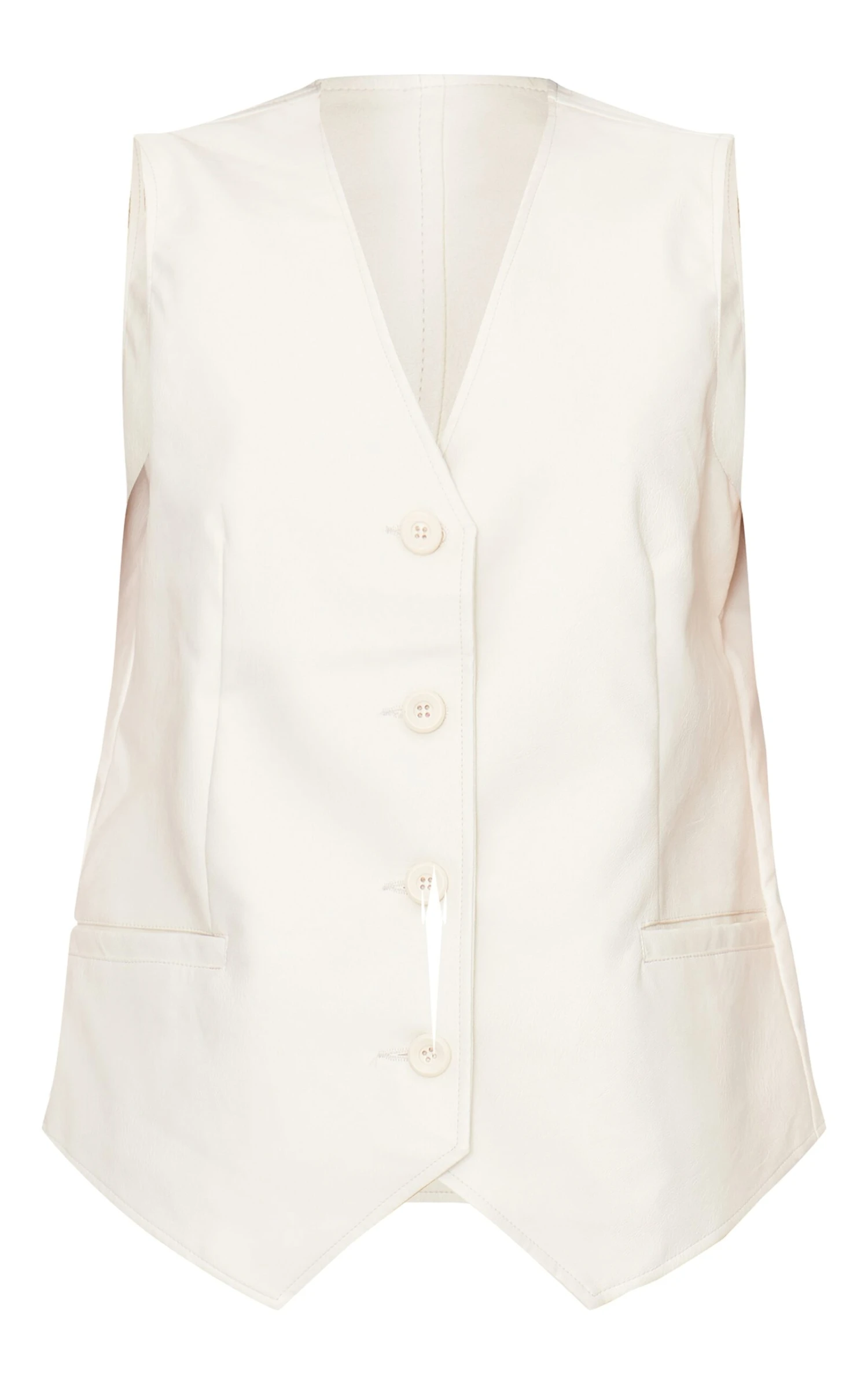 Prettylittlething Cream Faux Leather Oversized Vest 5 Prettylittlething Cream Faux Leather Oversized Vest - Image 5