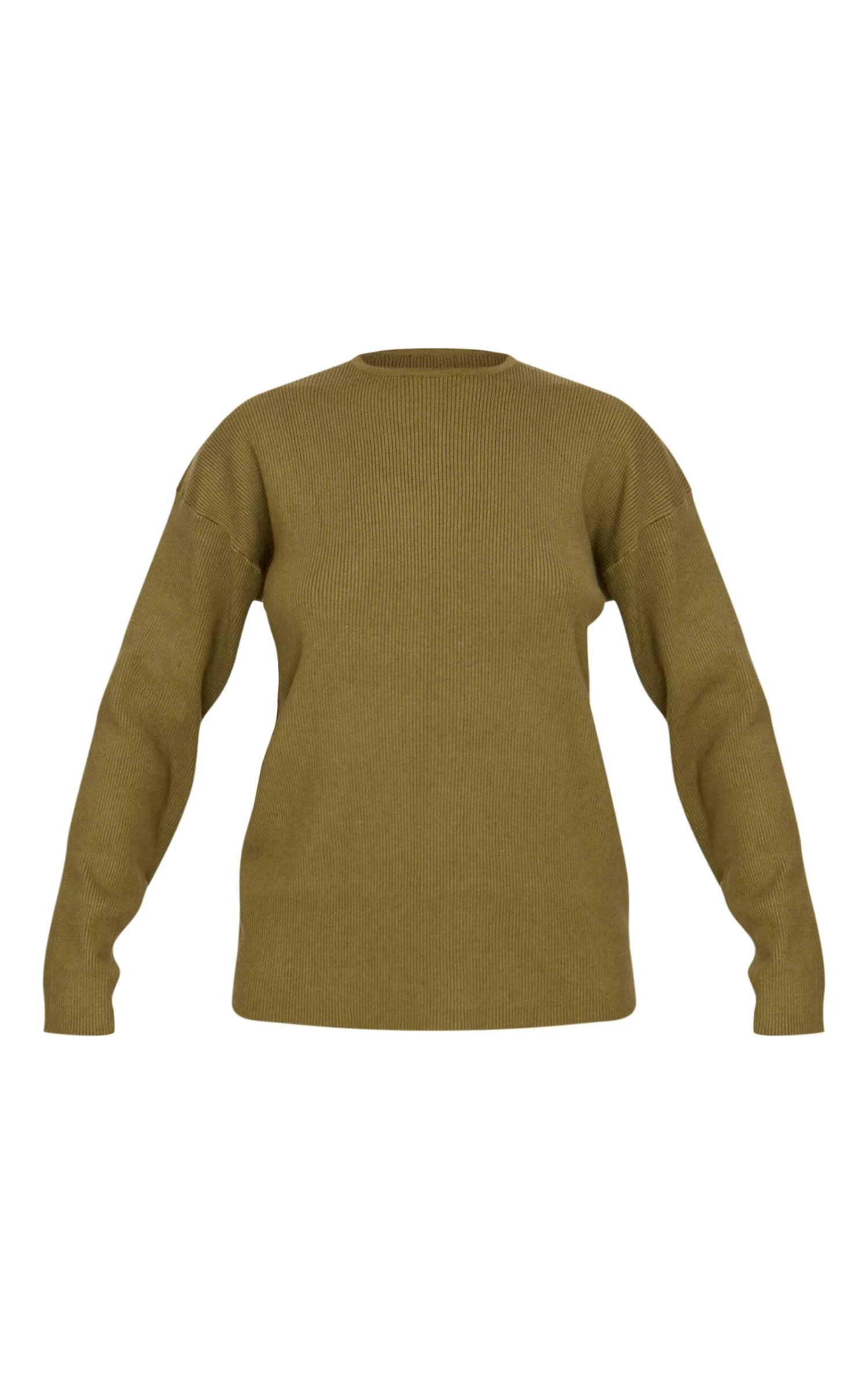 Prettylittlething Khaki Light Rib Knit Oversized Top 5 Prettylittlething Khaki Light Rib Knit Oversized Top - Image 5