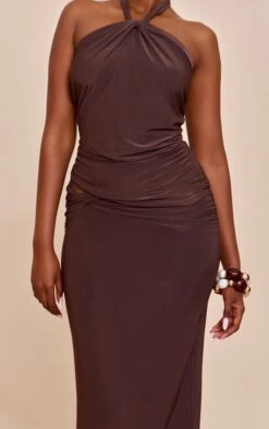 Prettylittlething Dark Brown Double Slinky Twist Maxi Skirt 8 Prettylittlething Dark Brown Double Slinky Twist Maxi Skirt -Pretty Little Thing Shop fec29eb82fcd736761033aa61473c892a28d917a CNN4146 4 plum double slinky twist maxi skirt