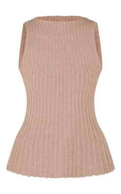 Prettylittlething Mocha Rib Knit Boat Neck Peplum Top -Pretty Little Thing Shop fedf25c3e7f7e8b6b8d7280f1c280faa4668310a CNM7668 5 mocha rib knit boat neck peplum top