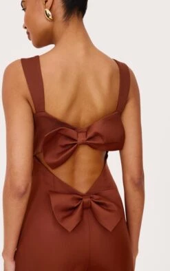 Prettylittlething Chocolate Woven Cut Out Bow Detail Jumpsuit 8 Prettylittlething Chocolate Woven Cut Out Bow Detail Jumpsuit -Pretty Little Thing Shop ff11395a0caf3be948be03223aa580fedba90425 CNL7247 4 chocolate woven cut out bow detail jumpsuit