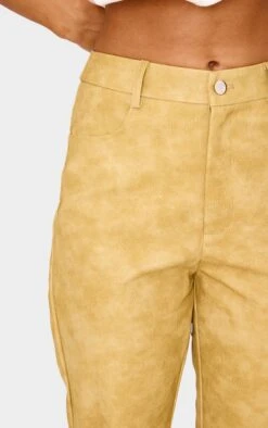 Prettylittlething Mustard Washed Faux Leather Cropped Straight Leg Pants -Pretty Little Thing Shop ffeb7c0516f7f7defdcb3f58cb971274de6656df cnf7417 4